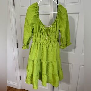 NWT Liberty Love Tie Front Mini Dress Womens XL Green